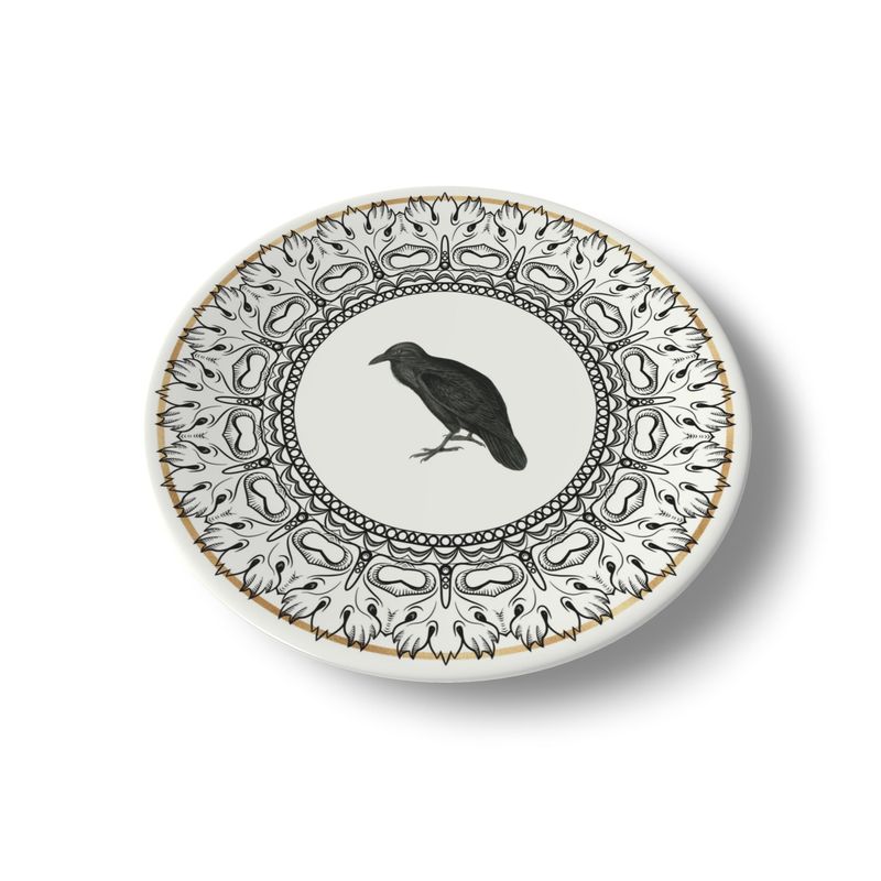 Eating Crow Halloween Plate