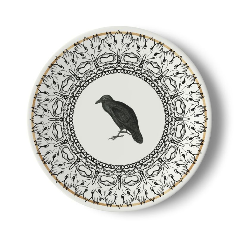 Eating Crow Halloween Plate